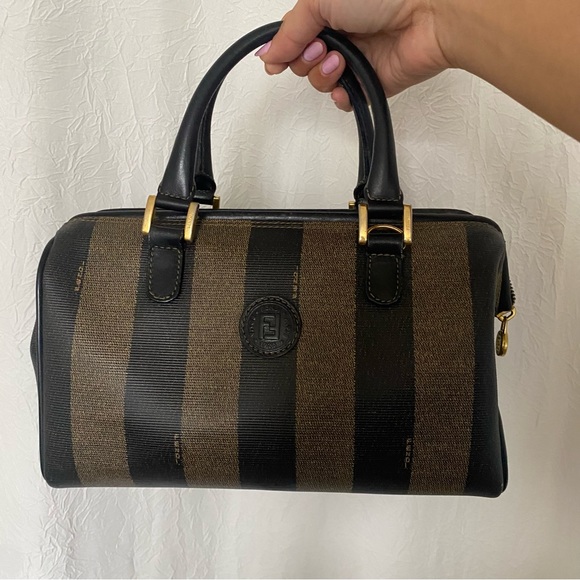 FENDI Vintage Pequin Boston Bag - Picture 1 of 16